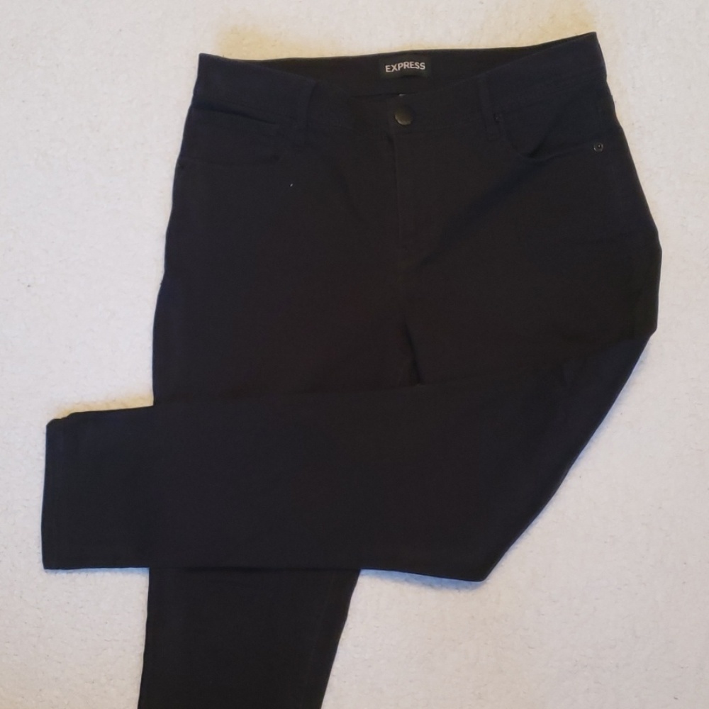 Express high waisted cropped black jeans
